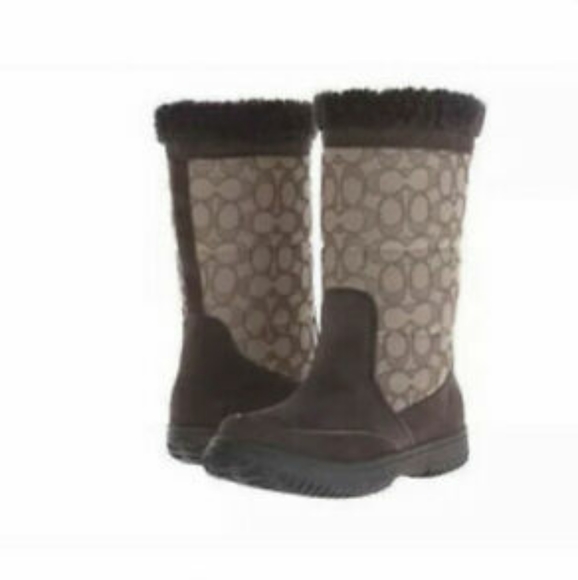 Coach Sherman Signature "C" Suede Boots NWT